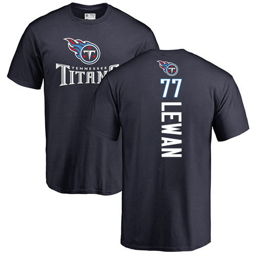 Tennessee Titans Men Navy Blue Taylor Lewan Backer NFL Football #77 T Shirt